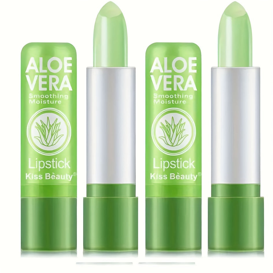 Bálsamo labial de cambio de color para mujer 2 piezas aspecto natural de larga duración