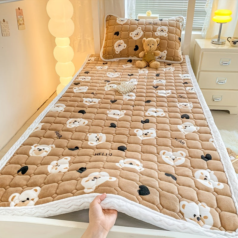 Soft Velvet Bedding Protector Hypoallergenic Breathable Flannel Cover for Autumn Winter