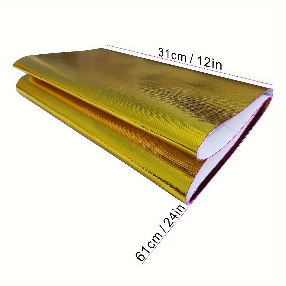 Heat Shield Wrap Self-Adhesive Thermal Insulation for Automotive Heat Resistant Golden Fiberglass