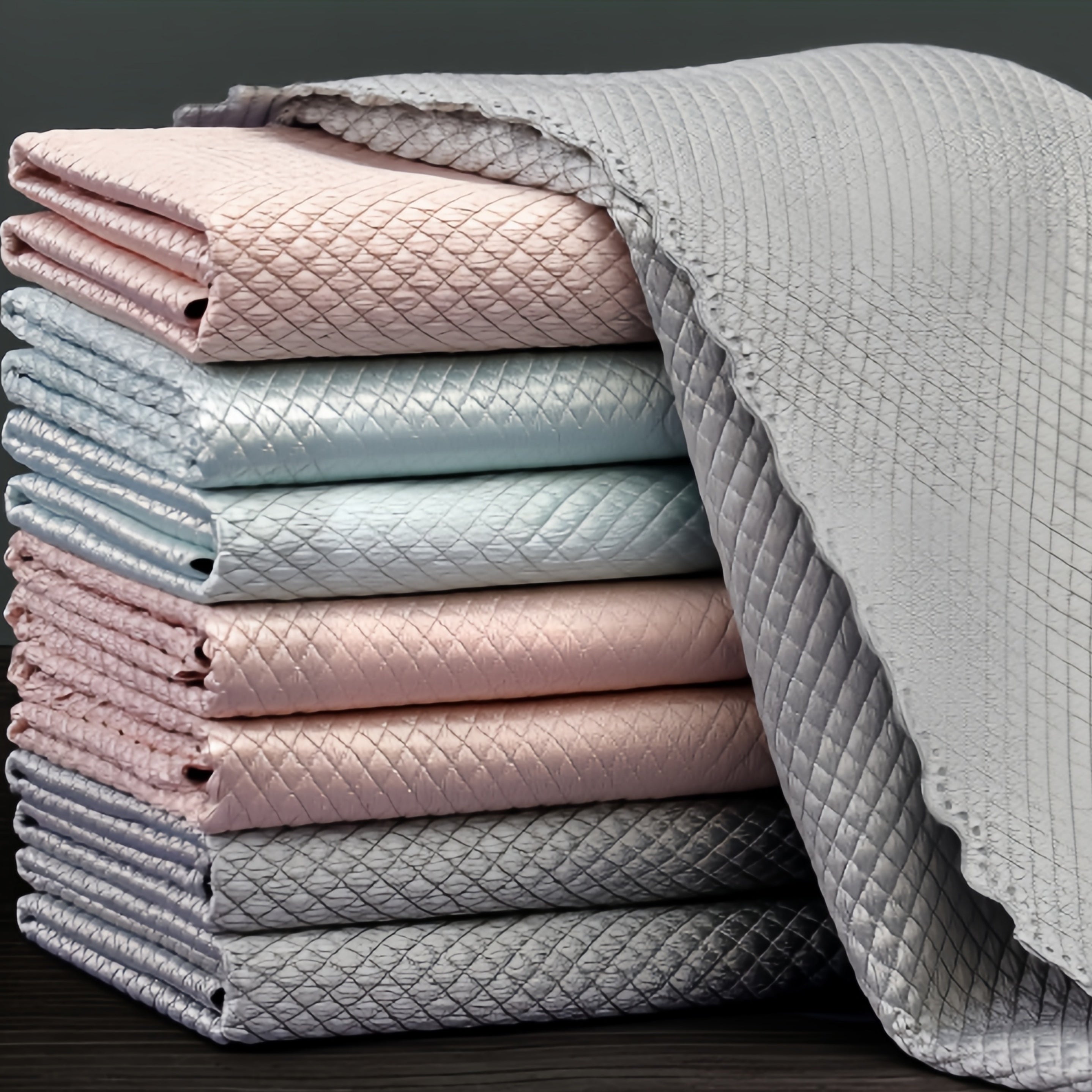 Thickened Fish Scale Cloth for Kitchen Absorbent Non-Trace Dishwashing Cloth