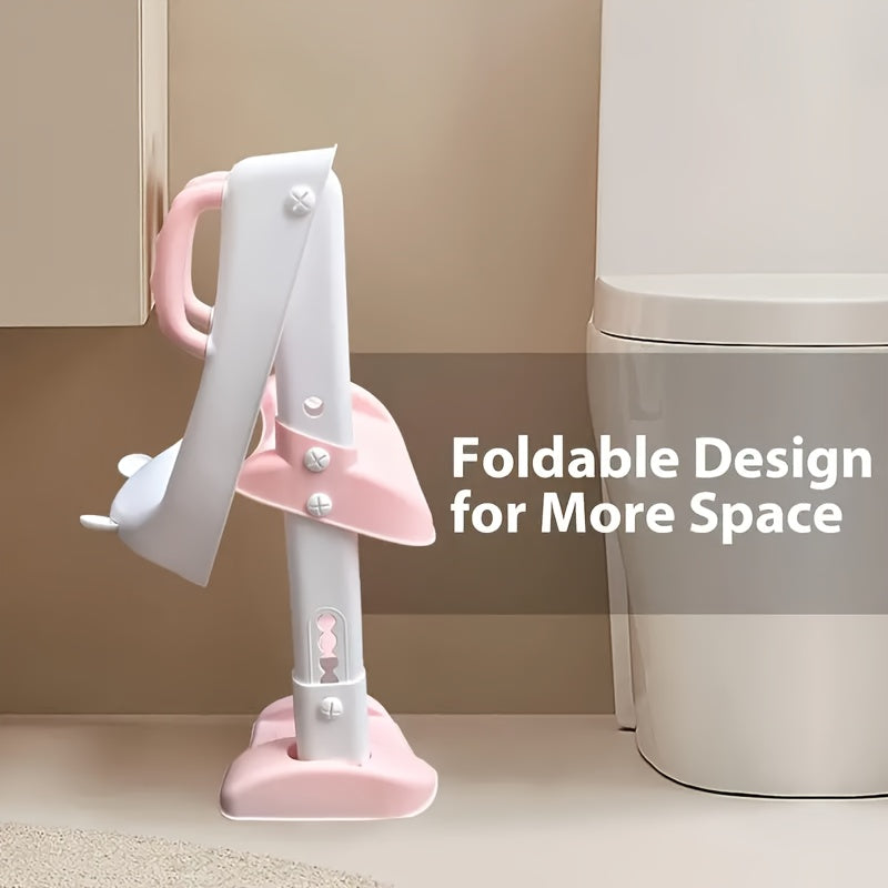 Escalera de entrenamiento para niños con pasamanos, asiento de inodoro plegable, asiento de inodoro para niños con seguridad