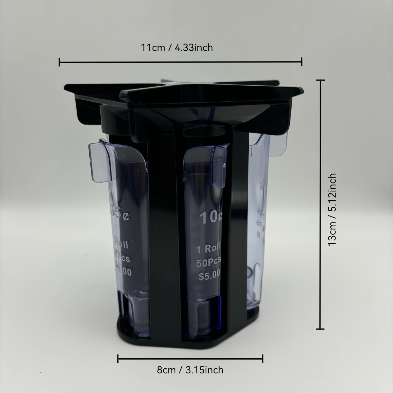 5-in-1 Coin Sorter Manual Counter with Compartments for Pennies Dimes Nickels and Dollars