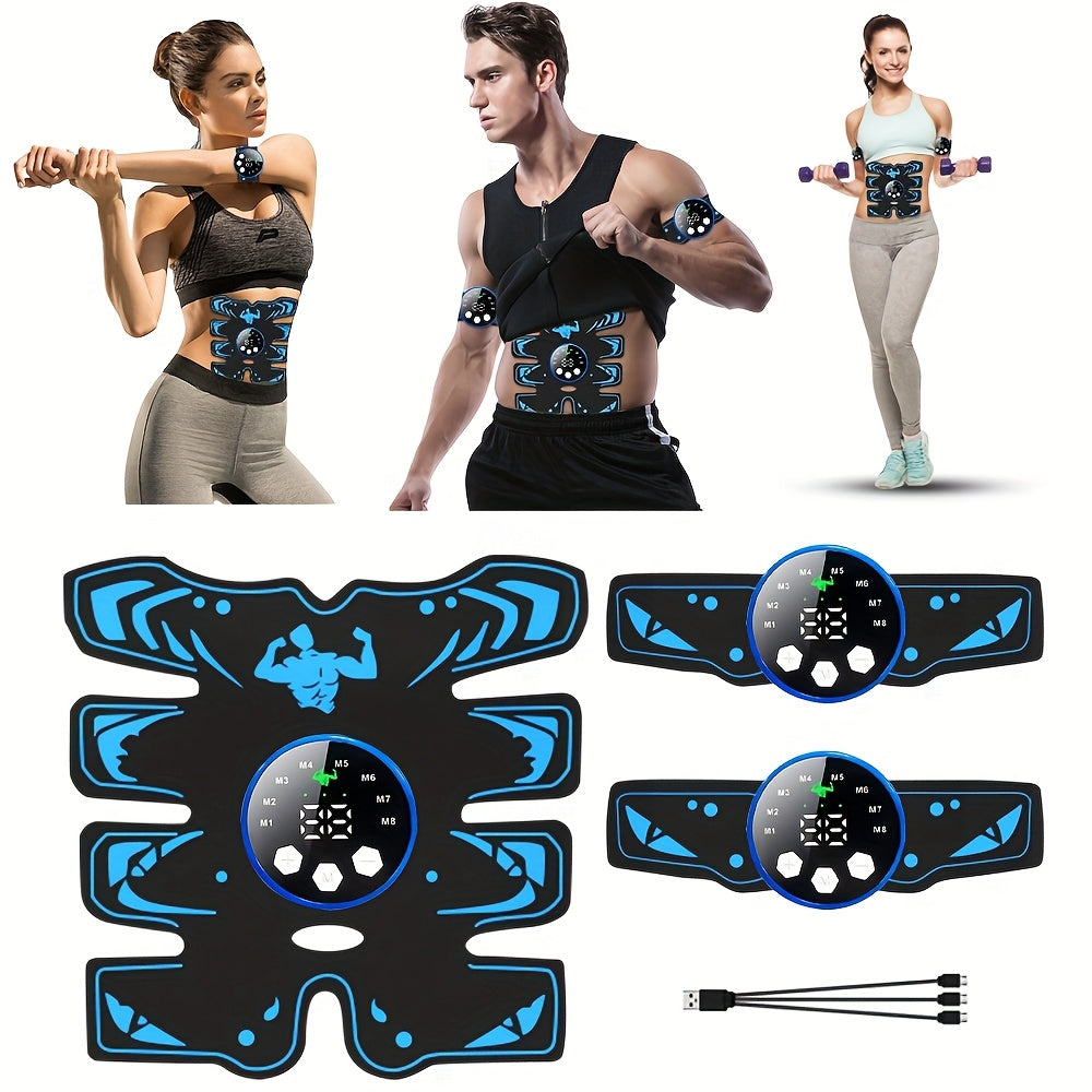 Conjunto de cinturilla de masaje con carga USB con 6 modos y 18 intensidades para todo el cuerpo