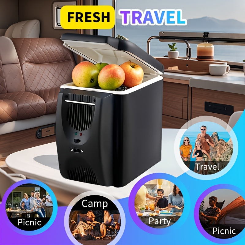 Портативный автомобильный холодильник-микроохладитель на 6 л, мини-морозильник для путешествий, кемпинга, напитков, еды