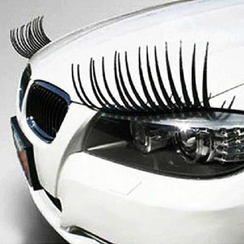 2Pcs Eyelash Pattern Car Light Stickers Decorative Automotive Accessories