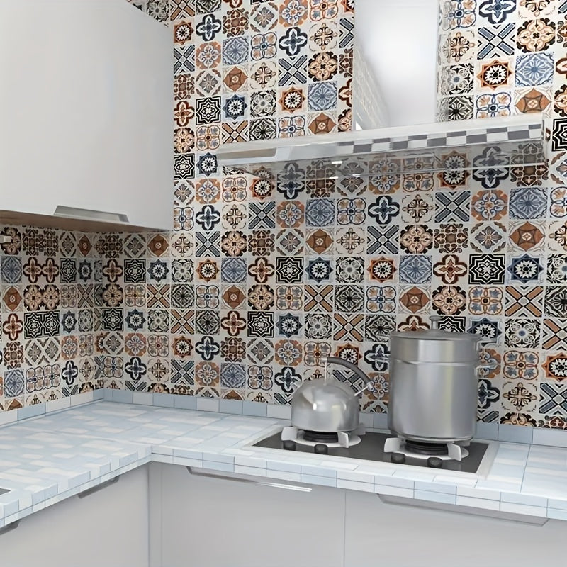 Waterproof Oil-Resistant Kitchen Wall Stickers Heat-Resistant DIY Wallpaper for Cabinets