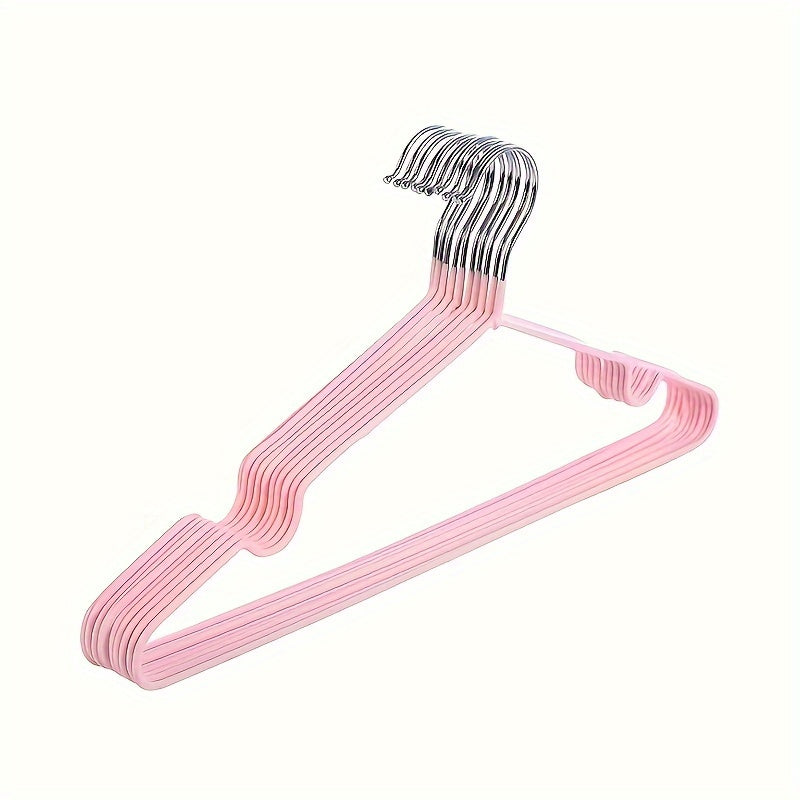 Set of 10 Heavy Duty Metal Hangers for Closet Organization and Storage