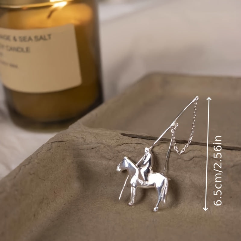 Vintage Silver Mongolia Horse Brooch Ethnic Style Jewelry for Women