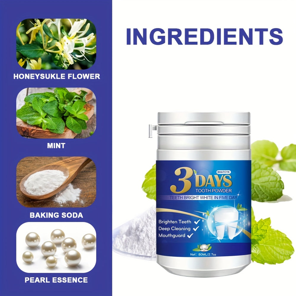 Teeth Whitening Powder Mint Flavor Alcohol-Free Travel-Friendly Dental Care