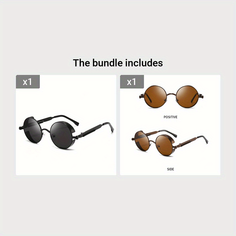 Uniseks Retro Steampunk Rangi Blokli Quyoshdan Himoyalovchi Ko‘zoynaklar Haydash va Moda uchun