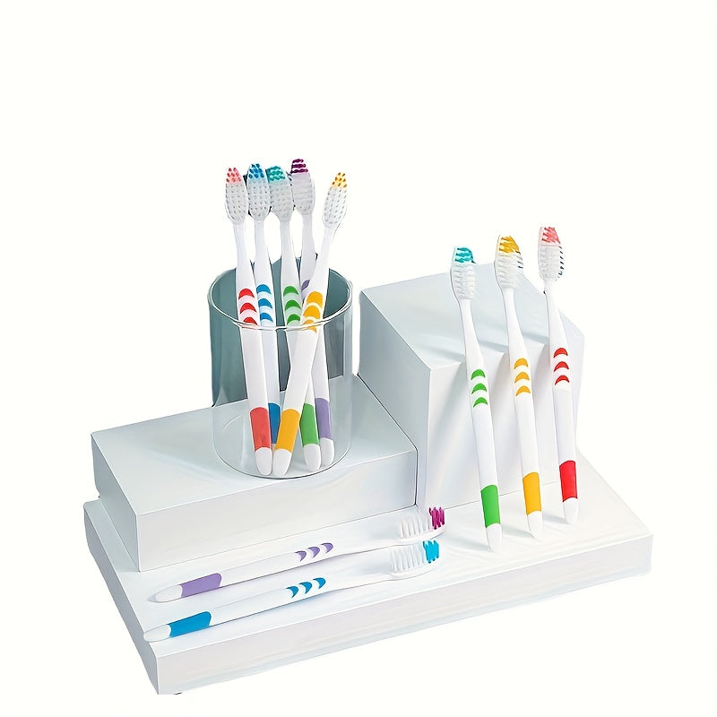 10 ta paket yumshoq mikrotoʻqimalik tish choʻtkalari, bambuk koʻmirli qirralar bilan toʻliq bosh, kattalar uchun