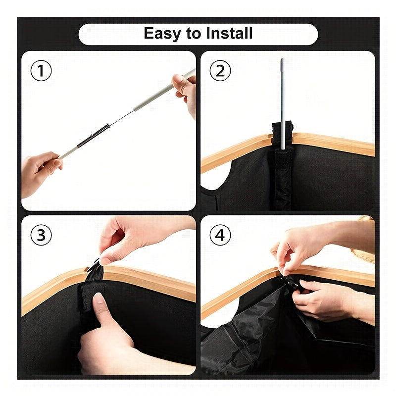 Foldable 100L Laundry Basket with Lid and Liner Grey Black for Bedroom Bathroom Dorm