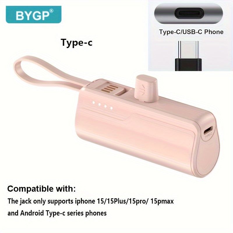 5000mAh Mini Portable Power Bank for iPhone and Android USB-C Charger