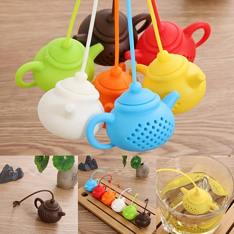 Teapot-Shaped Silicone Tea Infuser with Handle for Loose Leaf and Spices