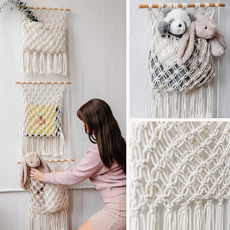 3-qavatli osilgan toʻqilgan mato saqlash sumkasi yotoqxonalar va oʻyin xonalari uchun, qovurgʻa bilan