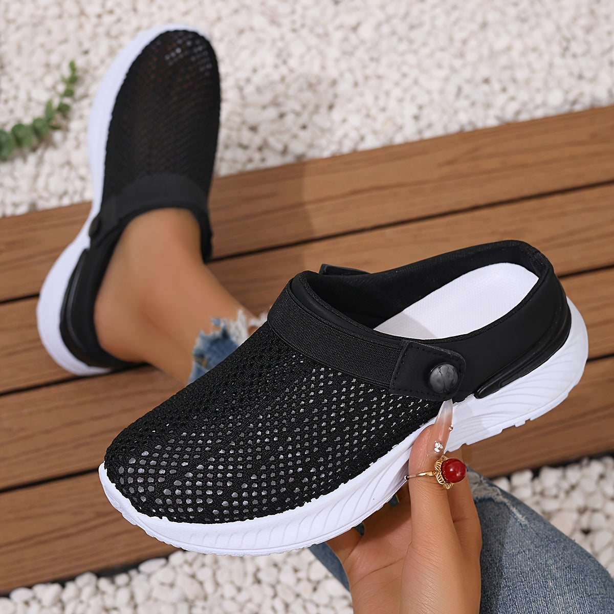 Women's Slip-On Sneakers White Pink Casual Summer Shoes