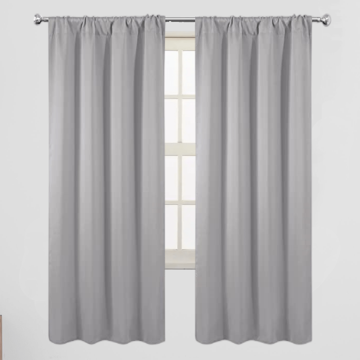 Silvery Rod Curtain for Heat Insulation and Blackout, Room Darkening, 1 Piece