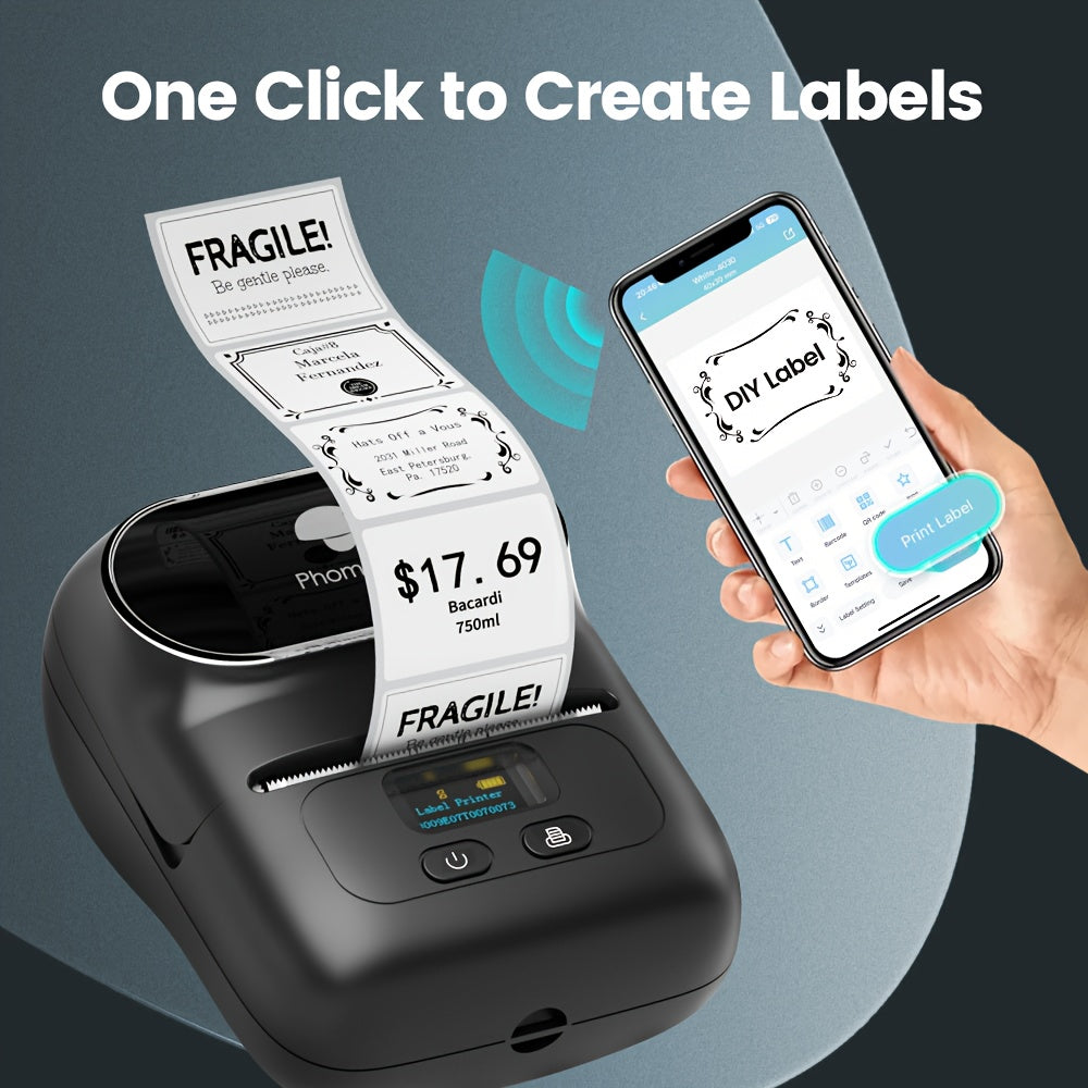 Thermal Label Maker Portable Wireless Printer for Barcodes, Shipping, Retail