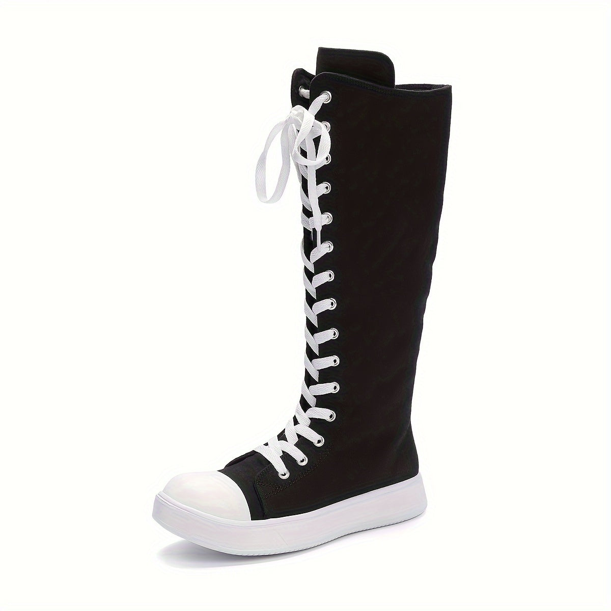 Women's Casual High-Top Sneakers with Side Zipper, Breathable Fabric
