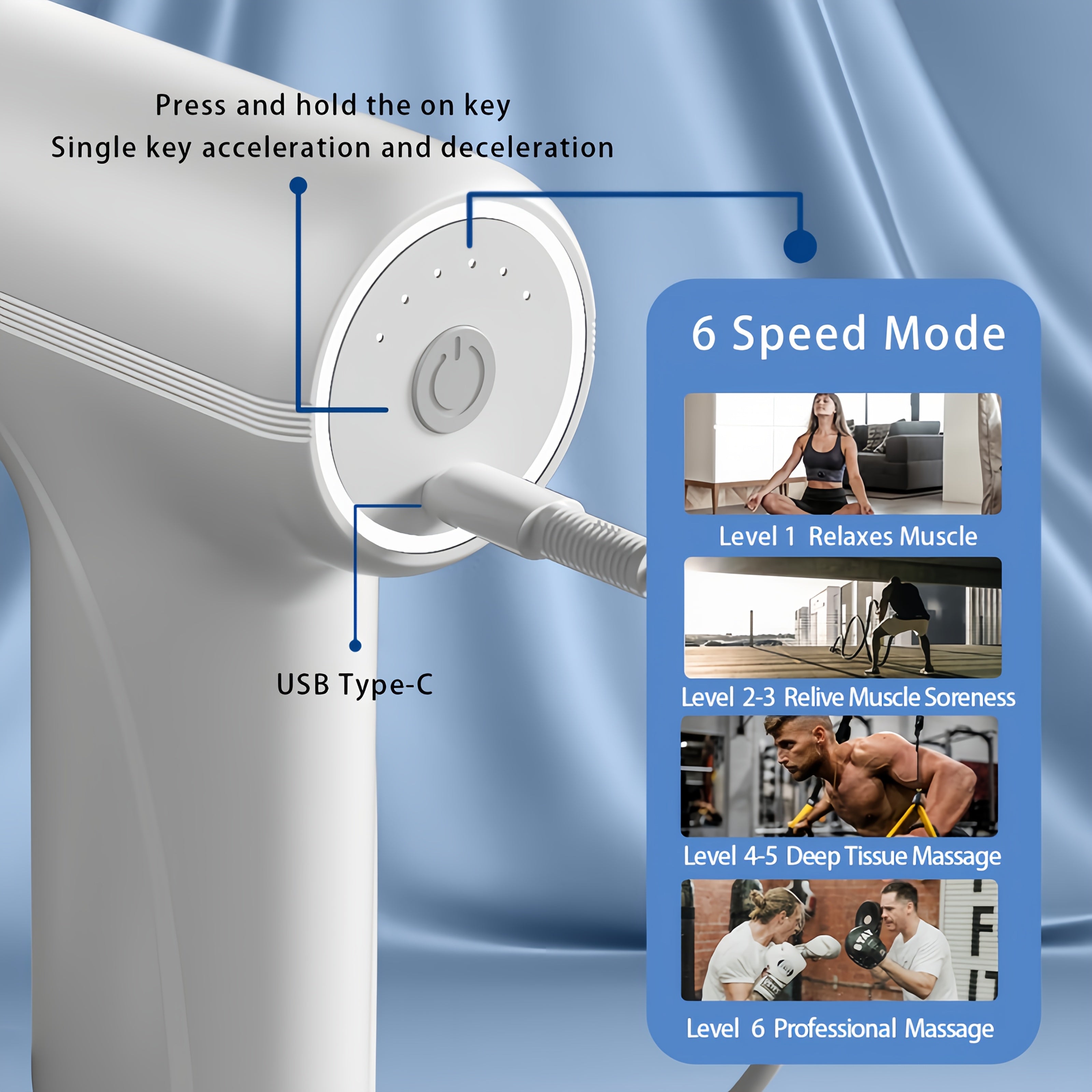 Compact Rechargeable Massage Gun for Whole Body Relief with Lithium Battery