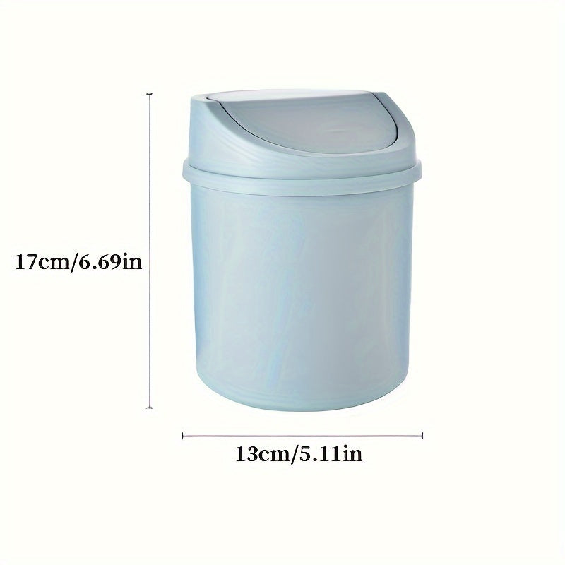 Mini Covered Trash Can for Desktops and Bedrooms with Storage and Decor