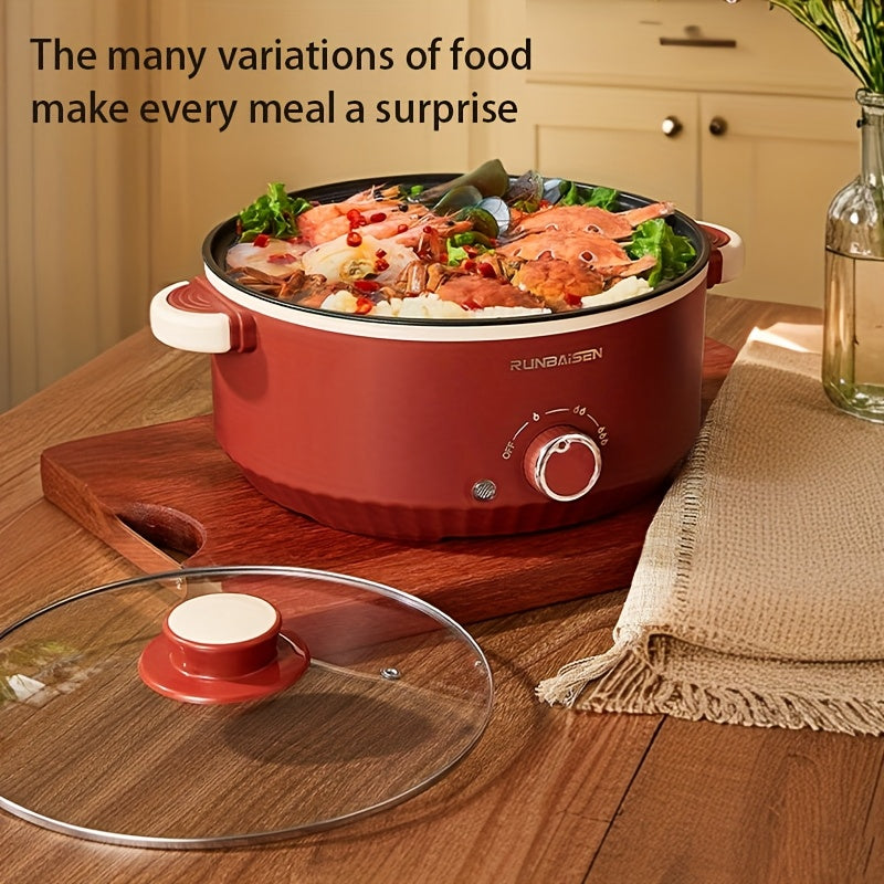 Multi-functional electric cooking pot with non-stick inner layer, 3-level flame control