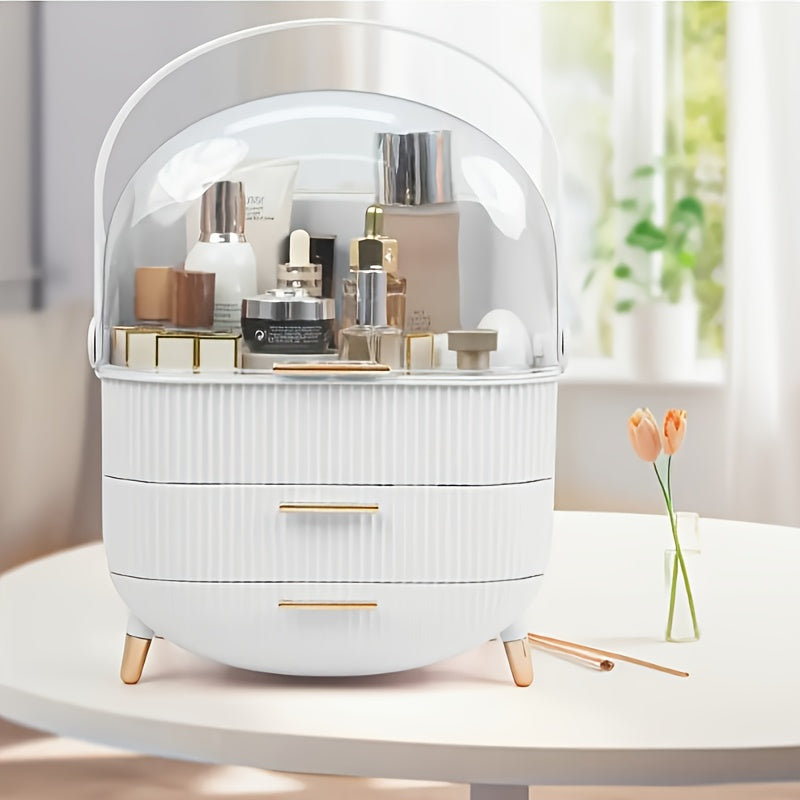 Makeup Organizer with Drawer for Jewelry Skincare and Lipstick Storage