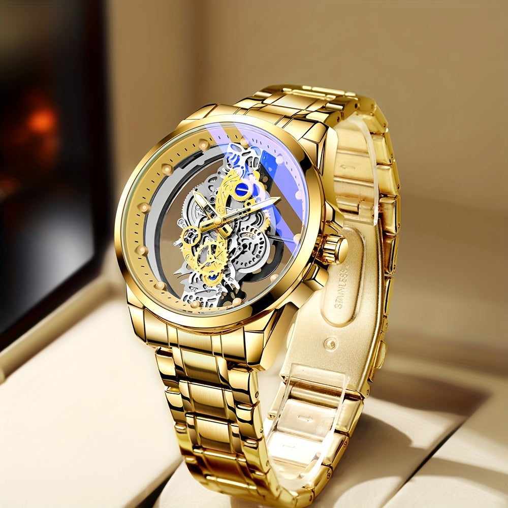 Men's Quartz Watch with Steel Strap and Sleek Design for Daily Wear