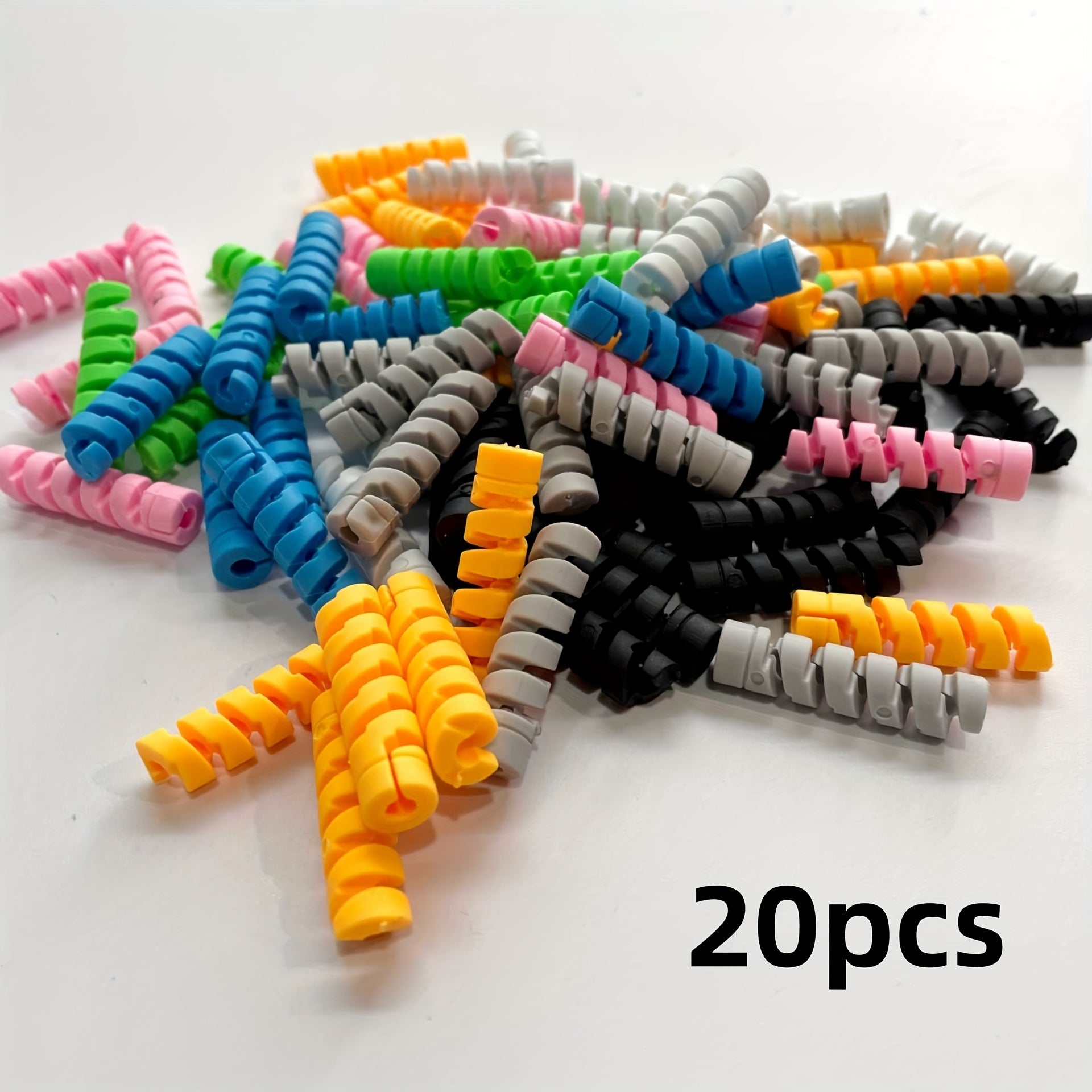 10/20/30 шт. органайзер для кабелей с спиральным защитным чехлом для зарядки мобильных телефонов и компьютеров. Силиконовое устройство предотвращает изгибание и поломку. Идеально подходит для хранения на столе и в ящиках дома.