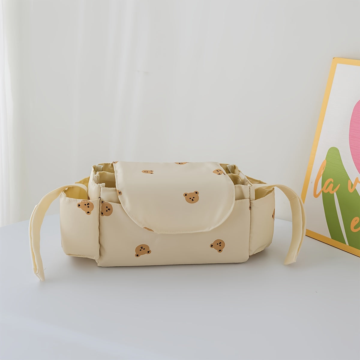 Organizador universal para cochecito de bebé con almacenamiento para biberón y diseño colgante