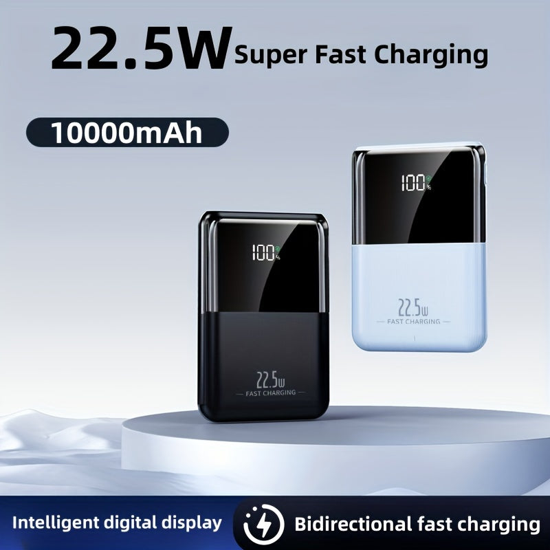 Small Portable Power Bank 10000mAh Fast Charging Dual Input Output Compatible with Android and iPhone