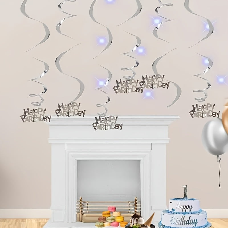 6pcs Gold Spiral Hanging Decorations for Parties and Celebrations