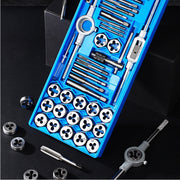 Juego de 40 piezas de juego de roscar y machos métricos de acero aleado, incluye llave para roscado y machihembrado DIY