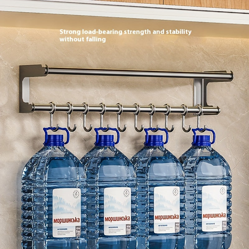 Stainless Steel Wall-Mounted Kitchen Organizer with Tissue Holder and Hooks