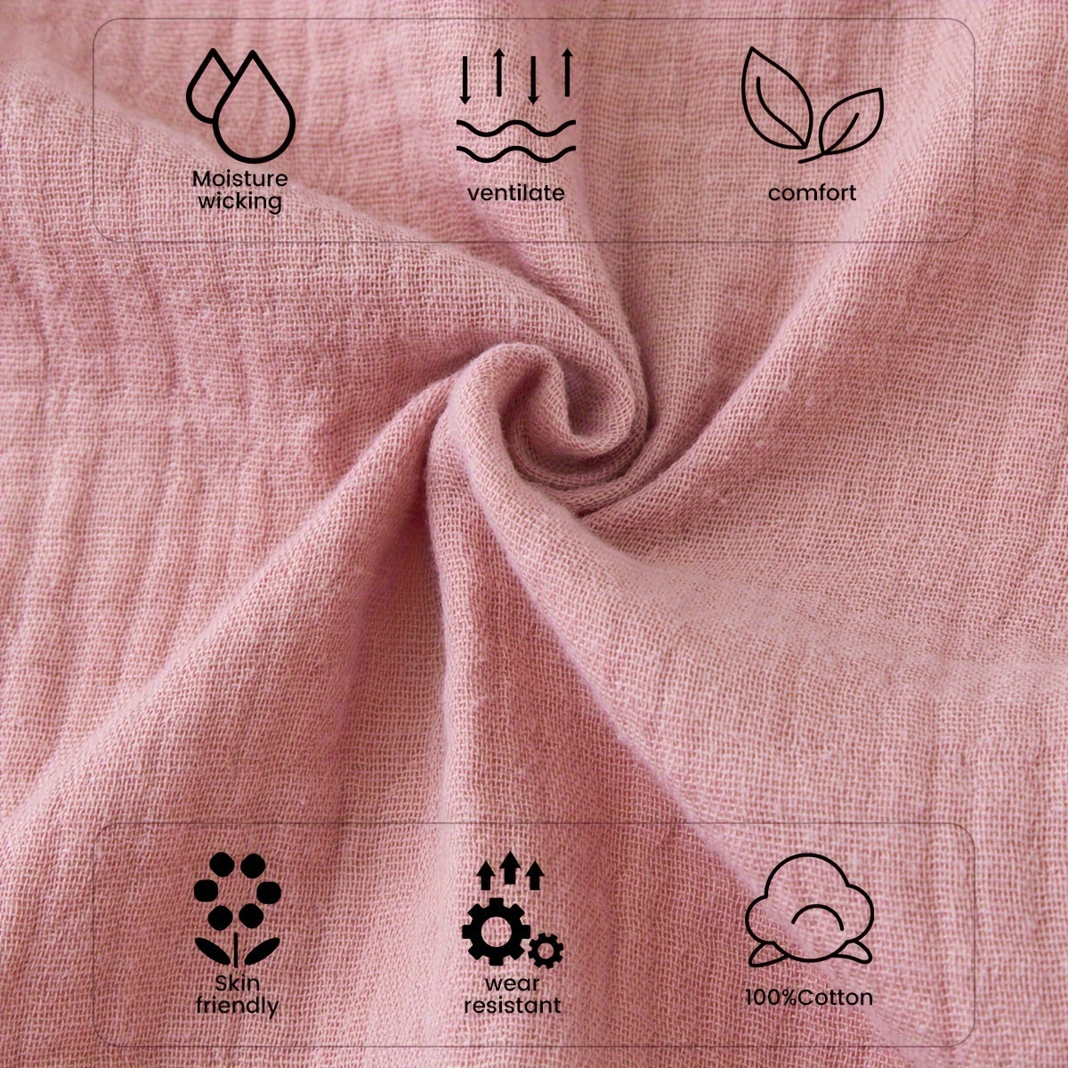 Kids Wearable Blanket with Double Zipper, Wrinkled Cotton, All Seasons