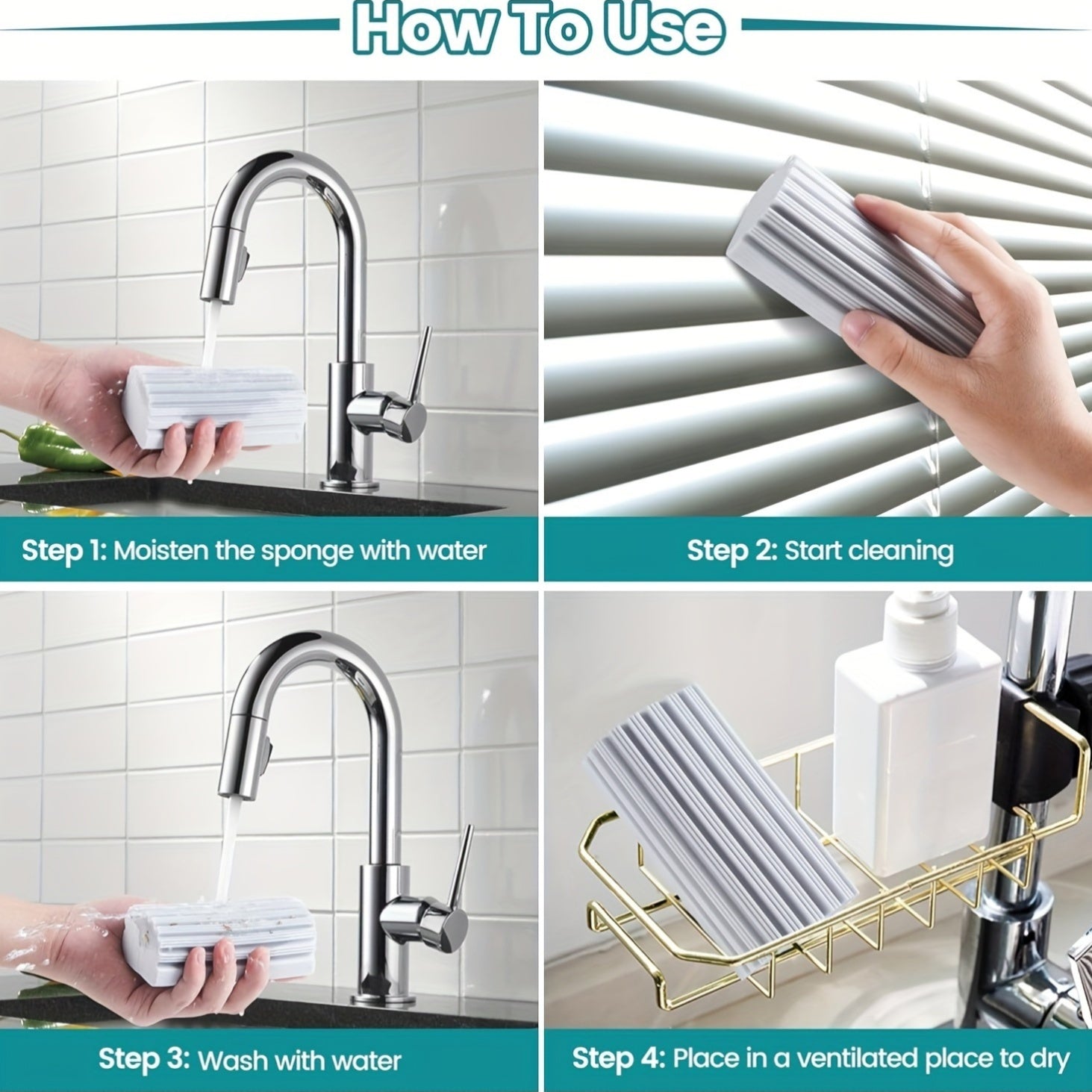 Двойные микрофибровые губки для уборки дома, прочная нетканая ткань