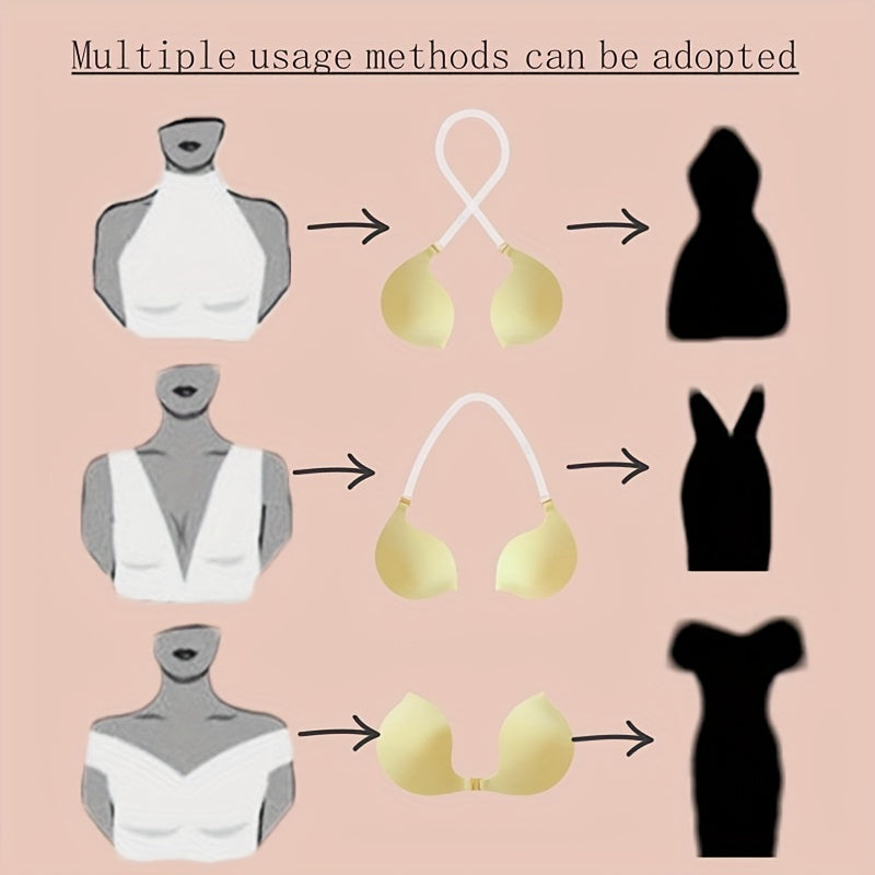 Women's Non-Slip Lift-Up Breast Stickers for Backless Wedding Dresses Washable Invisible