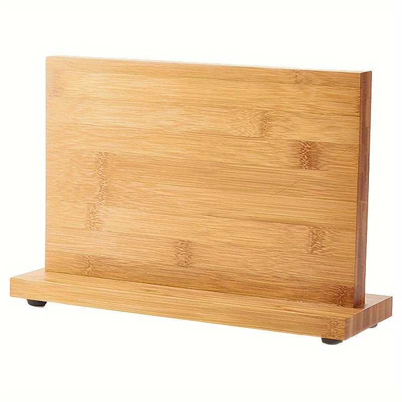 Bamboo Magnetic Knife Holder for Kitchen Wall Storage Durable and Space-Saving