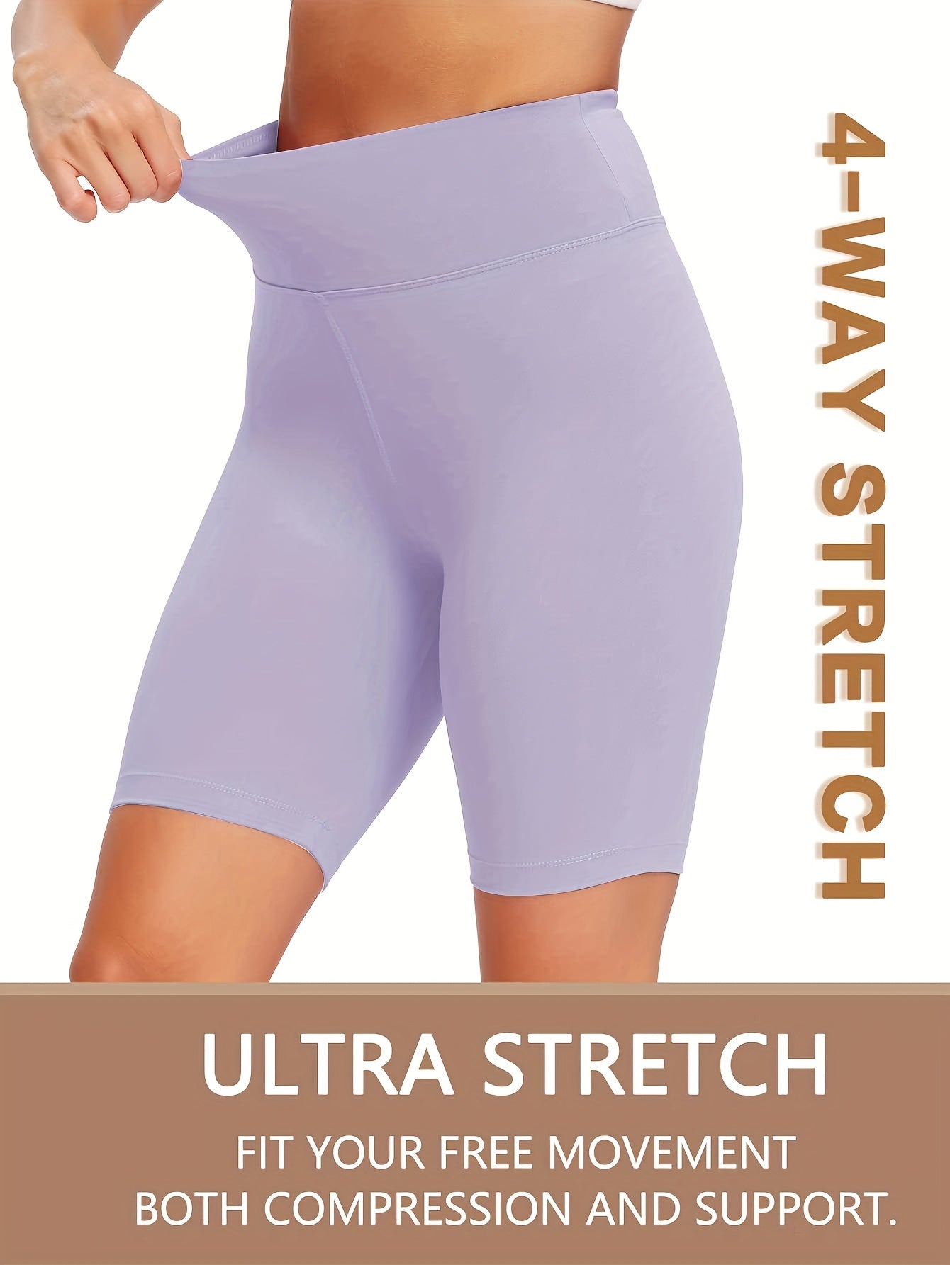 Women's High-Waist Cycling Shorts Plus Size Stretchy Comfortable Green