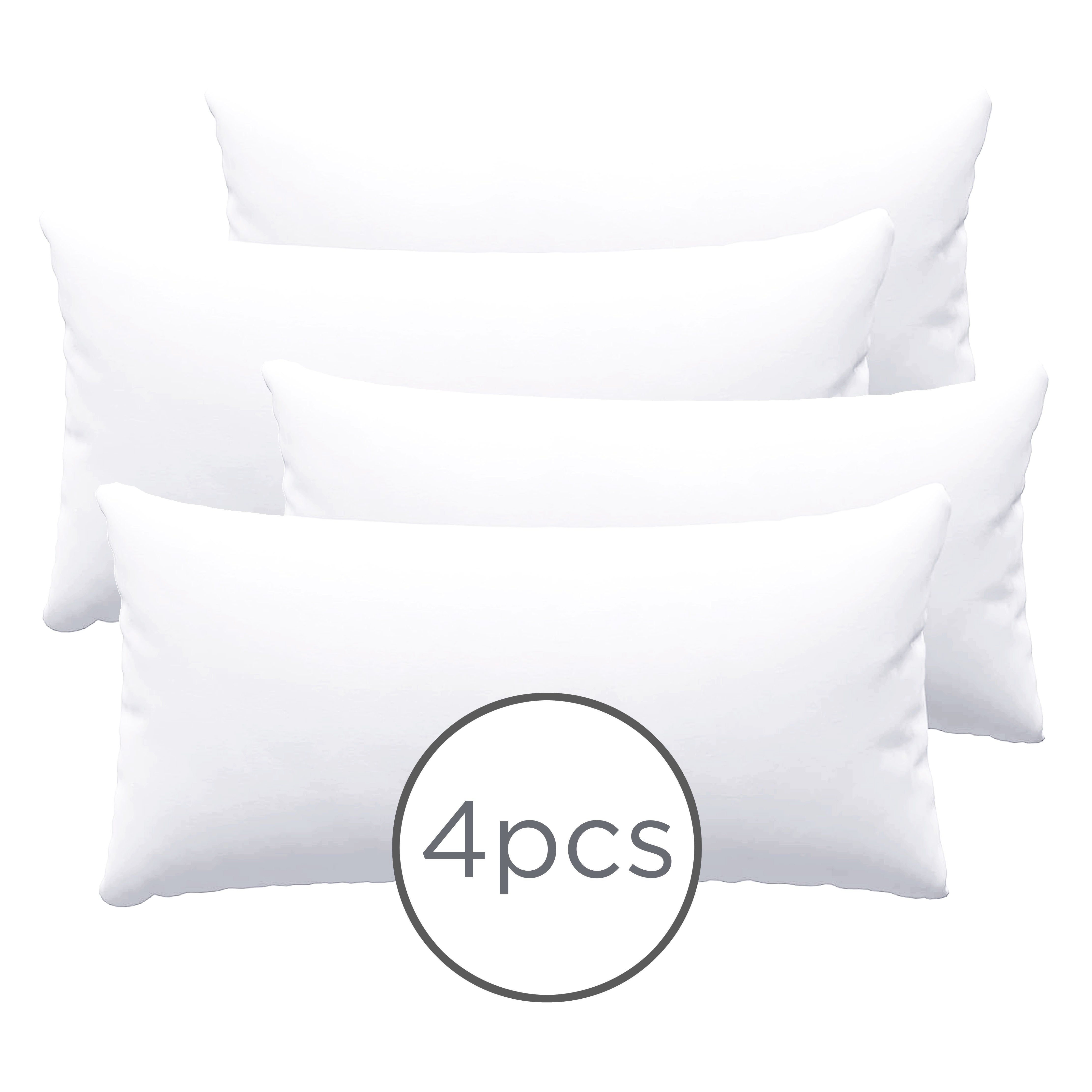 Set of 4 Microfiber Pillowcases Solid Color for Bedroom and Living Room