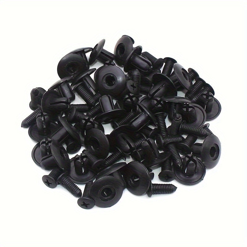 100pcs Black Plastic Rivet Fasteners 8mm Automotive Car Bumper Clips