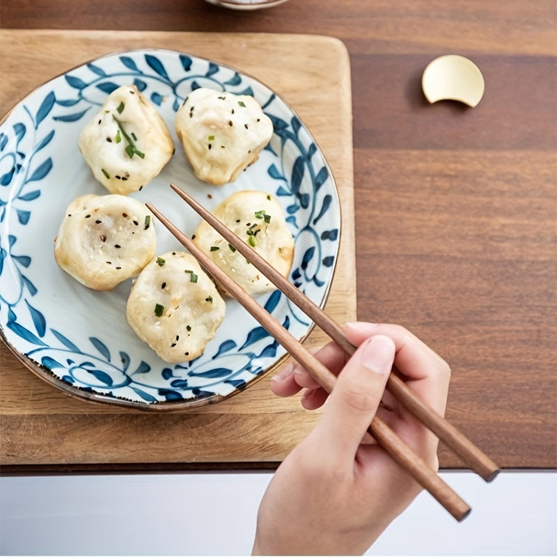 5 juft tabiiy yog'och choptoklar, yuqori sifatli, anti-slip, qattiq yog'och, an'anaviy Xitoy stollari uchun