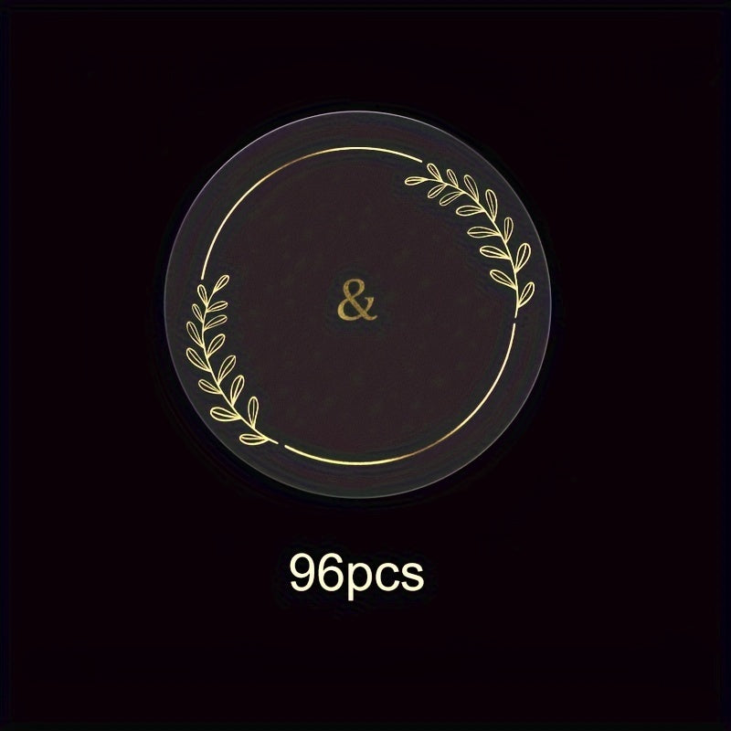 Golden Round Bottle Label, Customizable Design, PET Material, Elegant Packaging