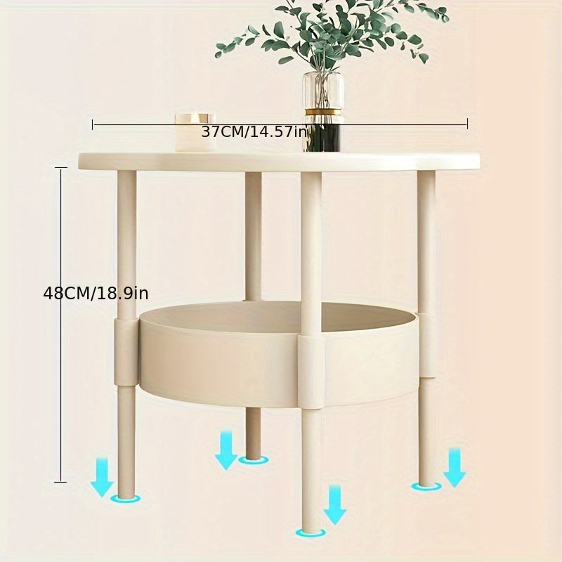 White Bedside Table with Legs, Space-Saving Design for Bedroom and Living Room