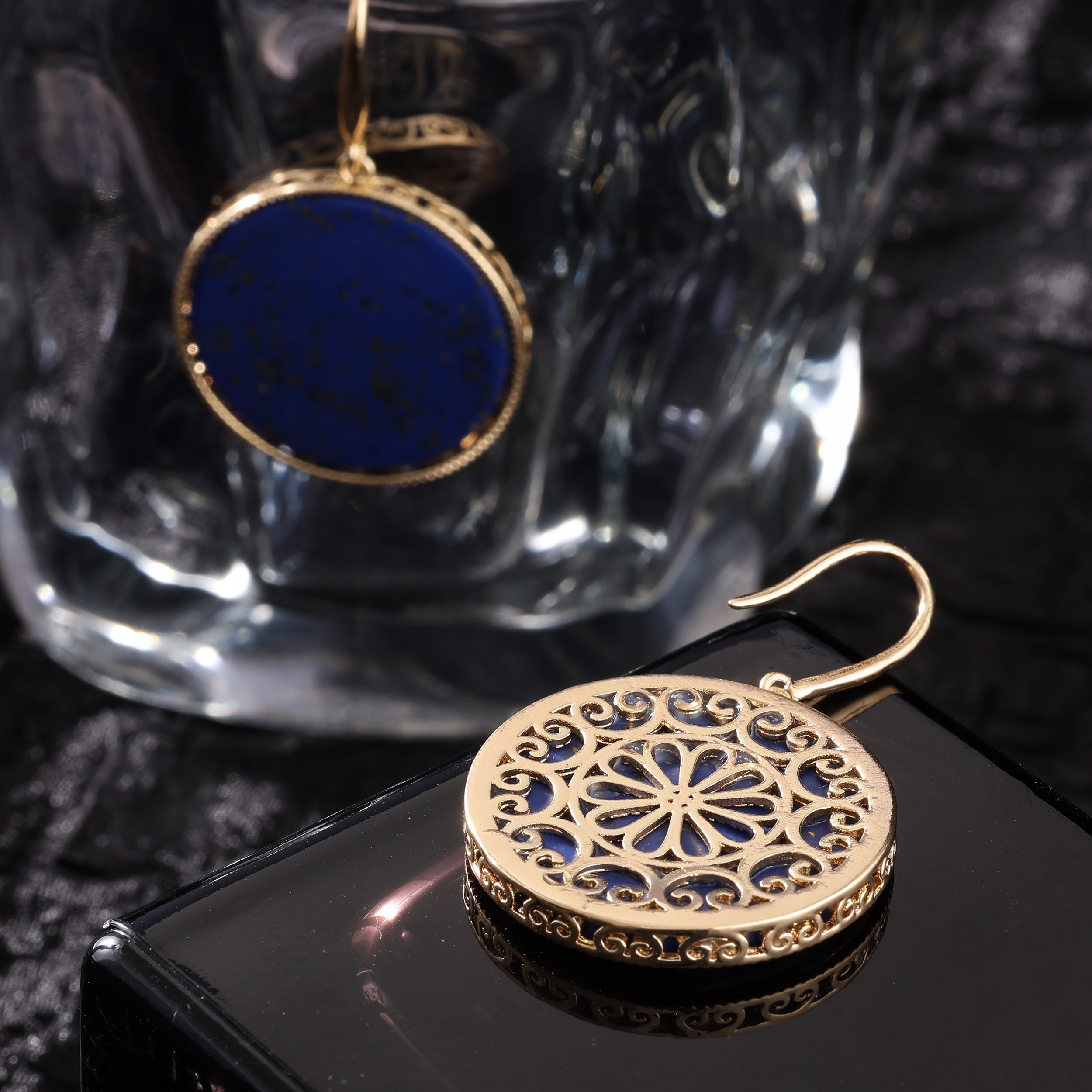 Pendientes largos de estilo bohemio con lapislázuli para mujer, joyería para fiesta y noche