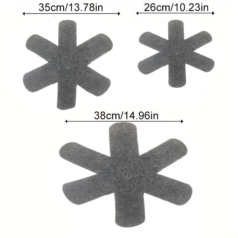 Набор из 12 серых войлочных защитных подушечек для посуды - Кухонные аксессуары для кастрюль и сковород, столовых приборов, дома - Антицарапины, не прилипают