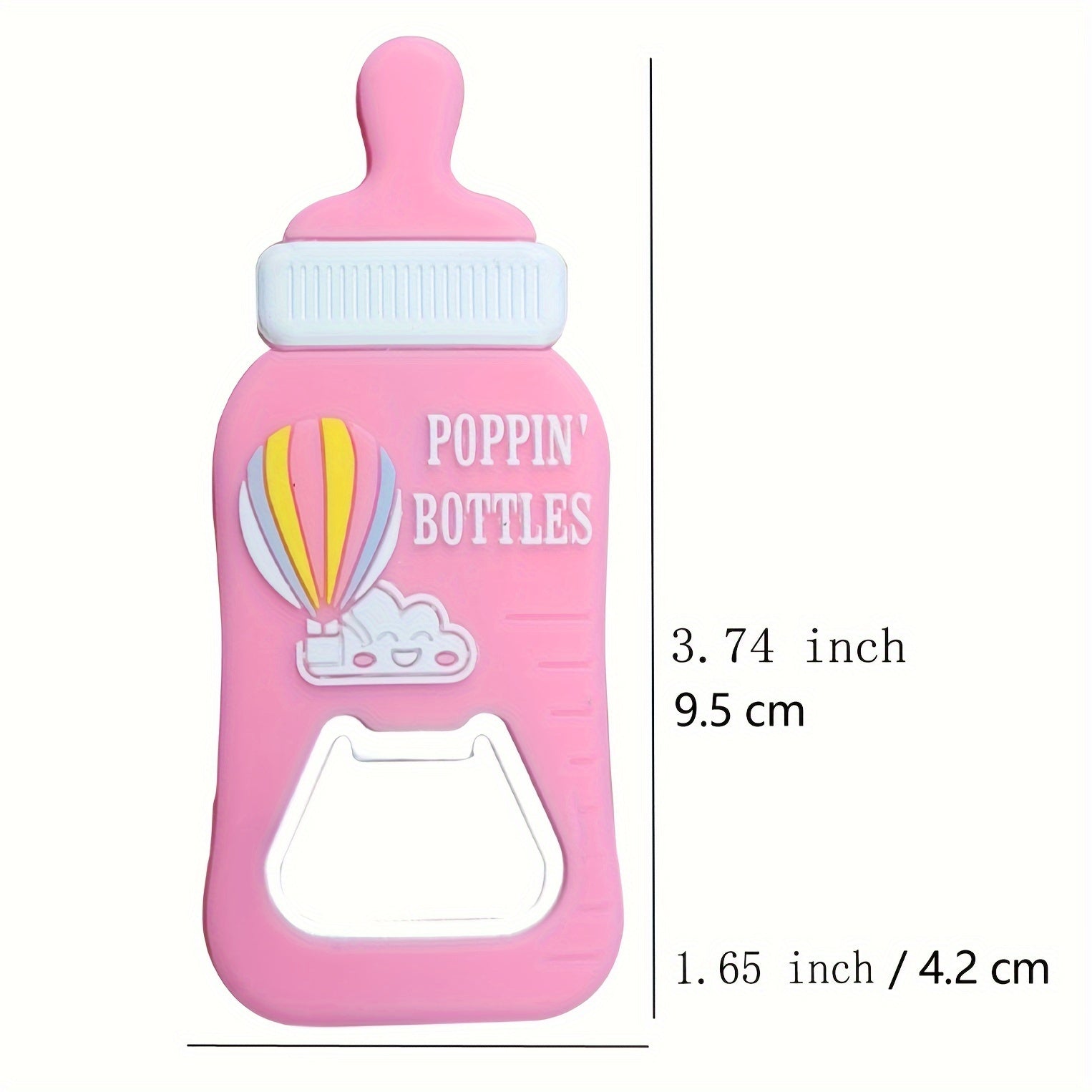 Pack of 10 Pink Metal Beer Bottle Openers with Refrigerator Magnets for Baby Shower Favors