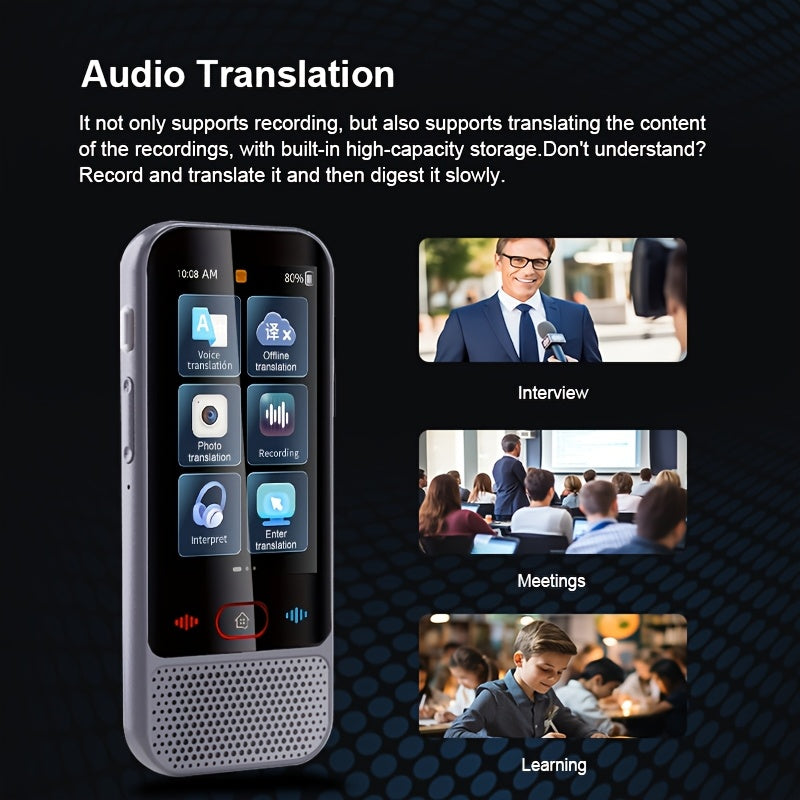 Portable Dual-Language Translator with Voice and Photo Interpretation Supporting 142 Online Languages and 19 Offline for Travel Business and Study