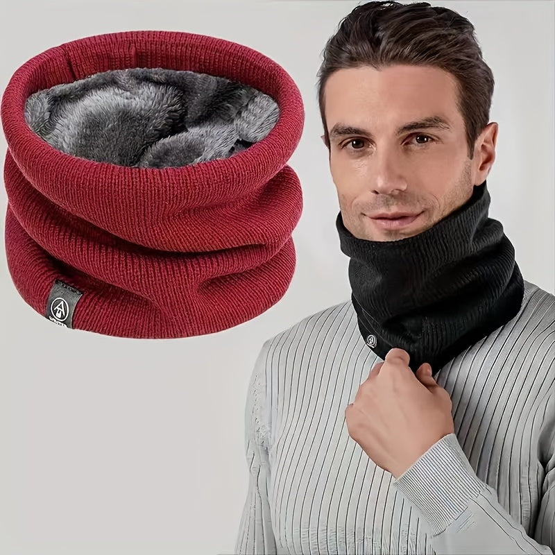 Unisex Fleece-Lined Neck Gaiter Winter Scarf for Outdoor Cycling Running Cold Weather