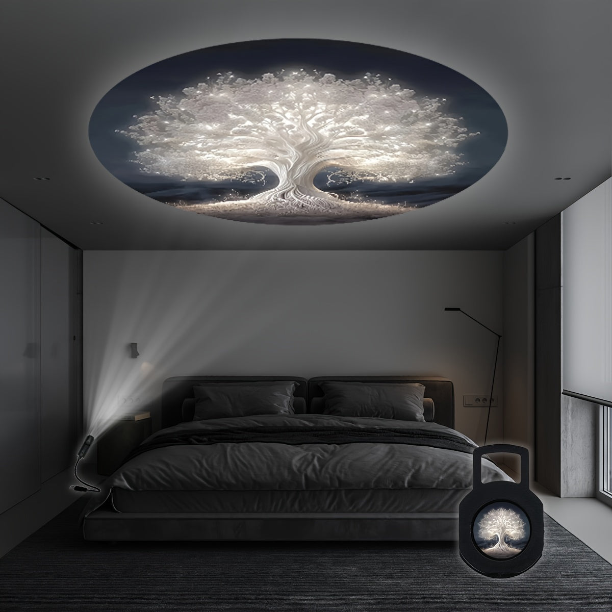 Tree of Life LED Night Light USB Powered Dimmable 360° Rotatable Bedroom Decor